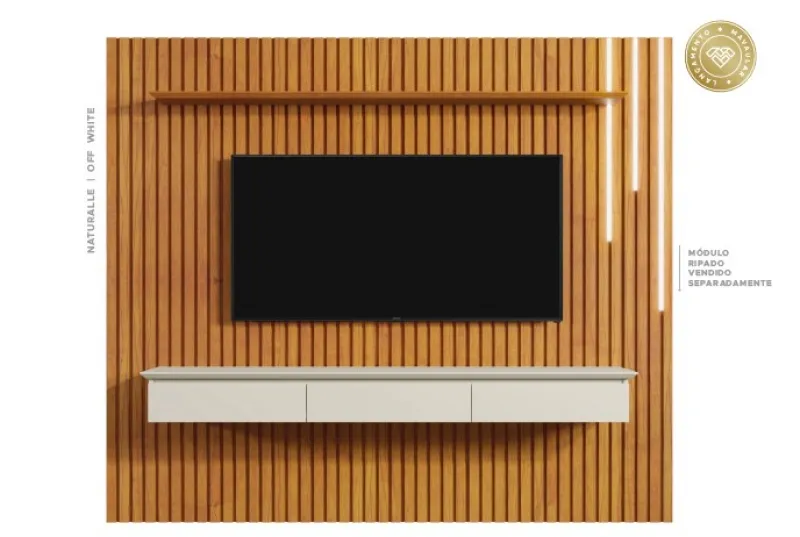 Painel Para Tv Até 65 Polegadas Com LED Cascata Lyon